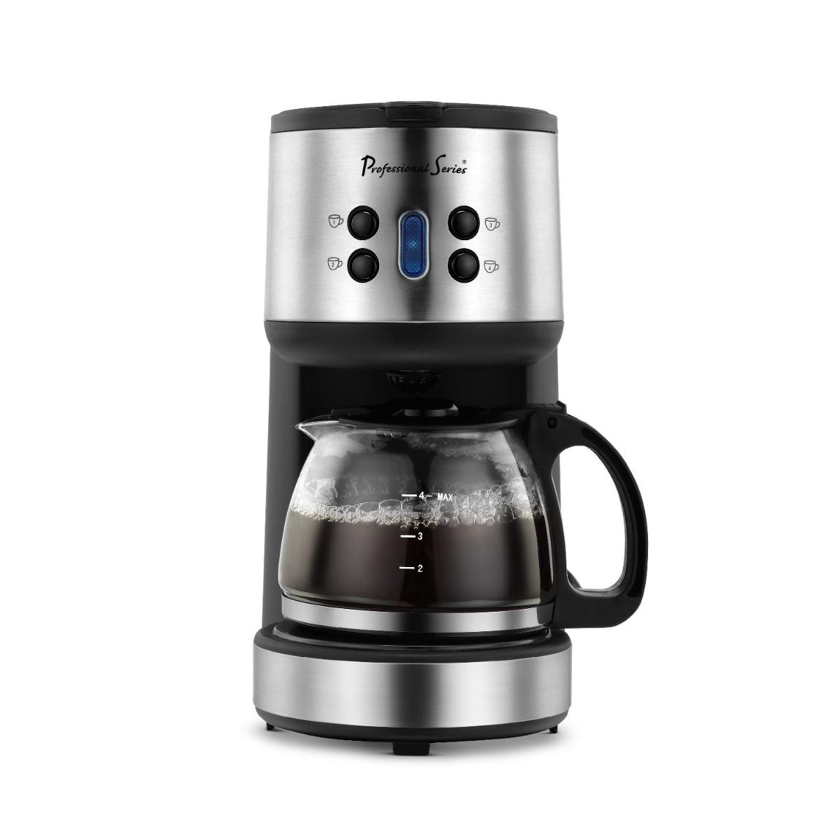 CAFETERA 4 TAZAS PROGRAMABLE ACERO