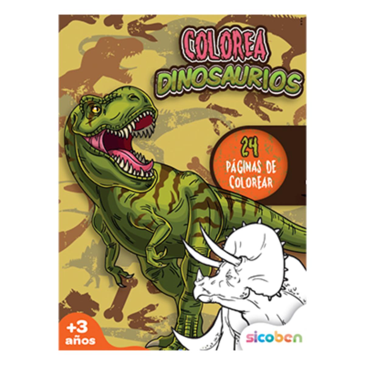 LIBRO COLOREA DINOSAURIOS 24 PGS DIS SUR