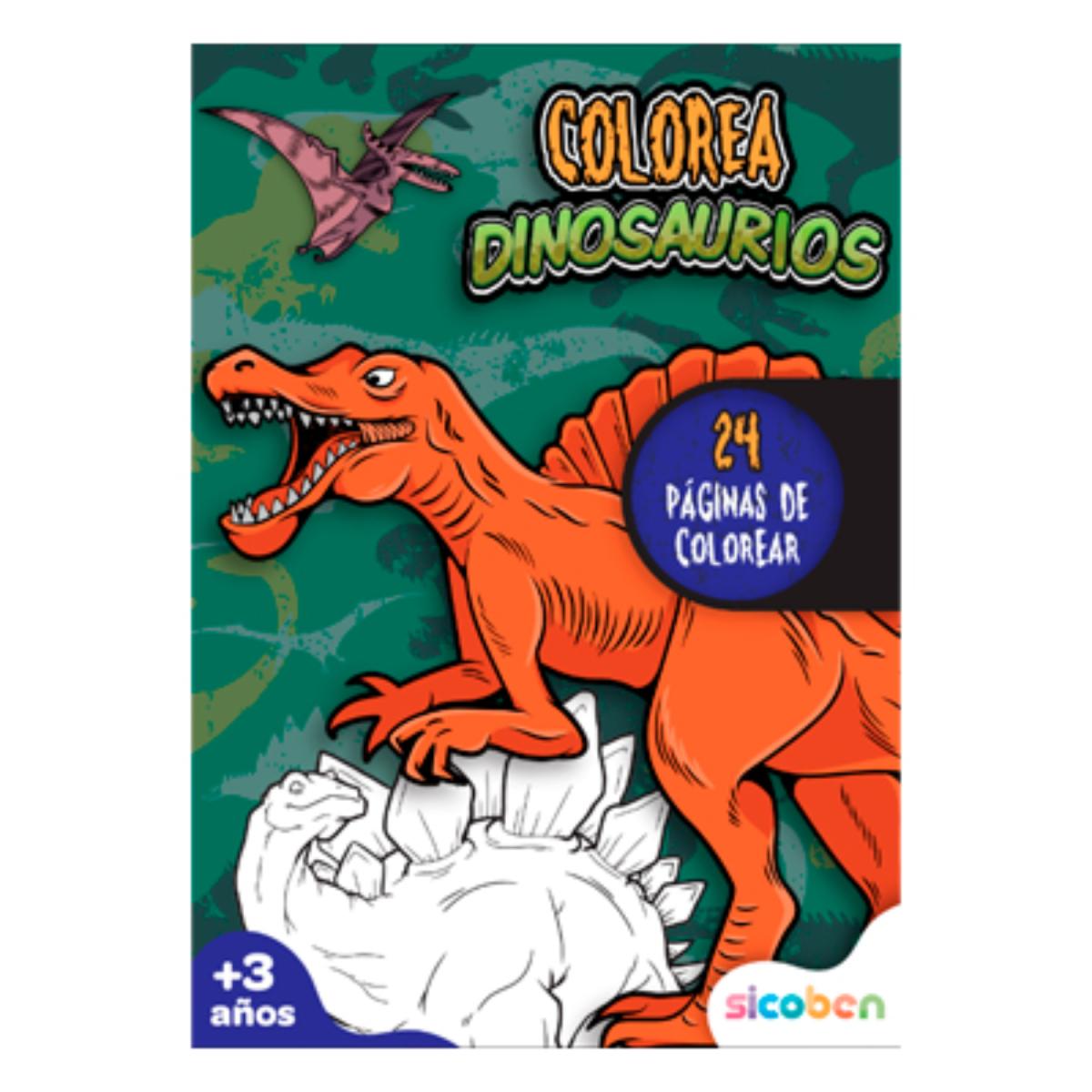 LIBRO COLOREA DINOSAURIOS 24 PGS DIS SUR