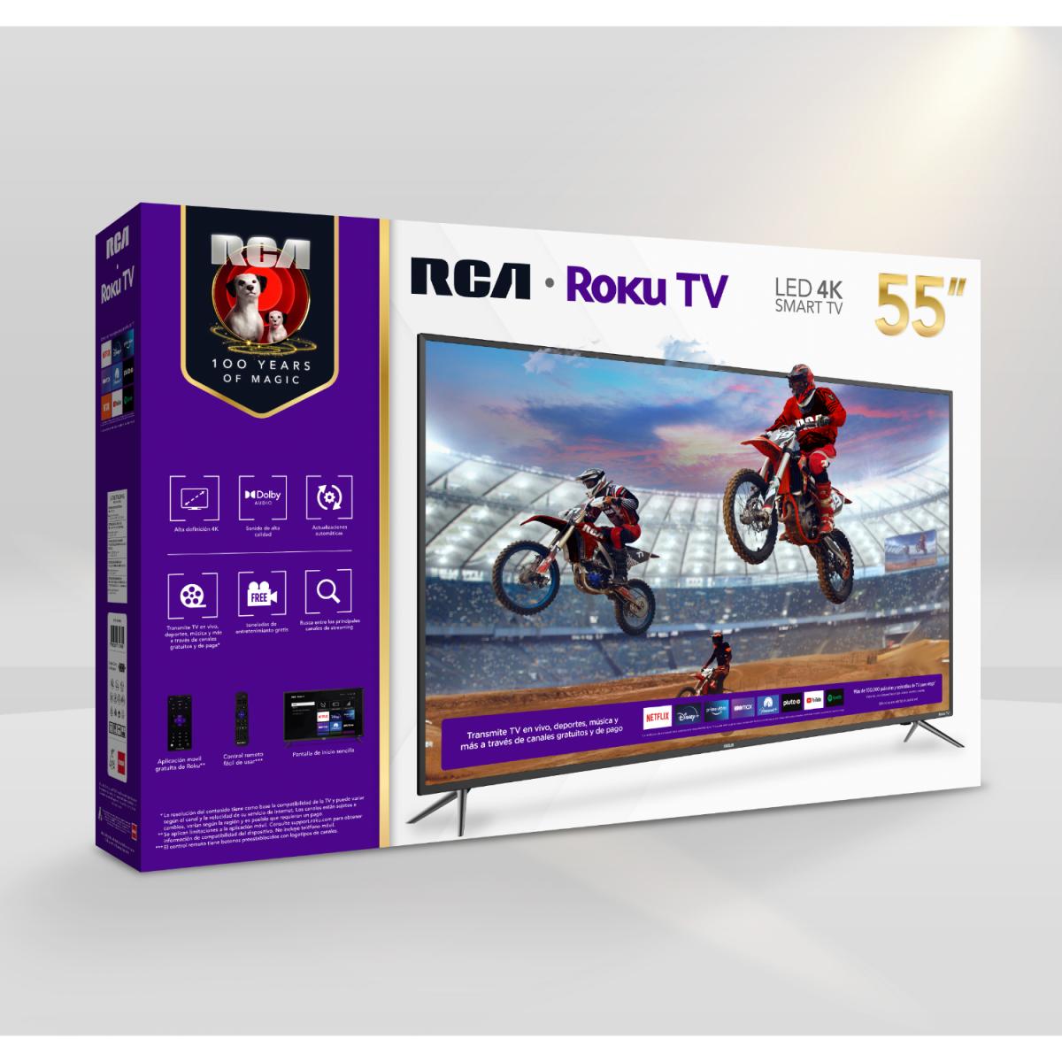 TV RCA LED 55" SMART ROKU UHD 4K