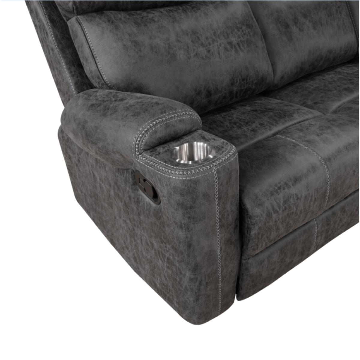 SILLON RECLINABLE 3 PERS. GRIS OSC.