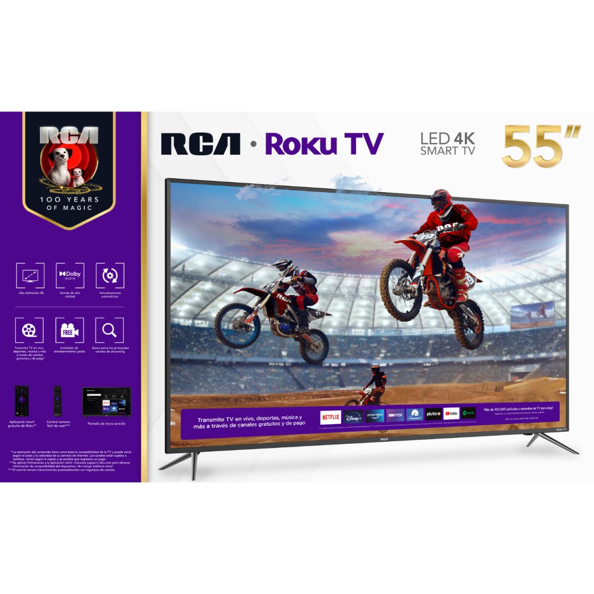 TV RCA LED 55" SMART ROKU UHD 4K