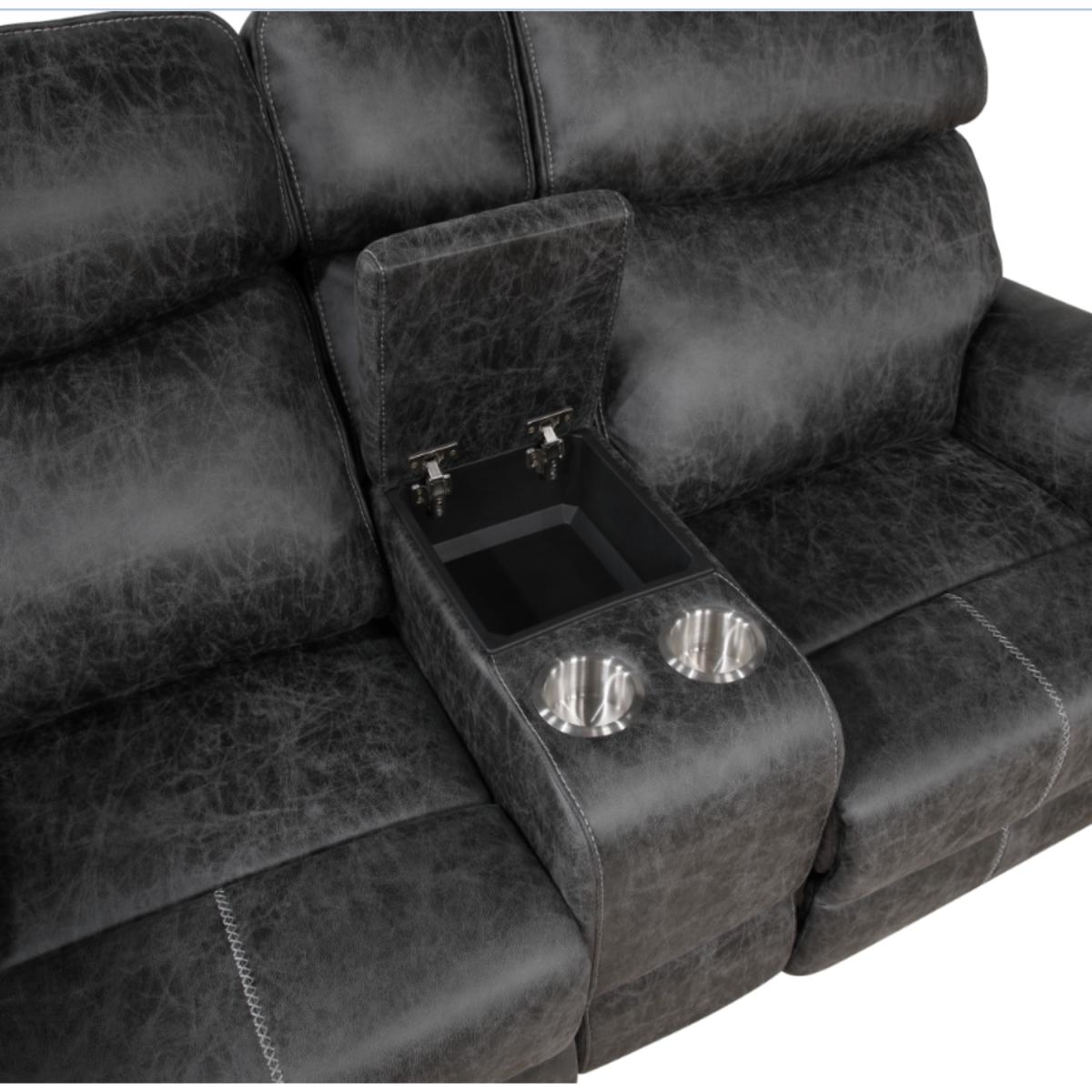 SILLON RECLINABLE 2 PERS. GRIS OSC.