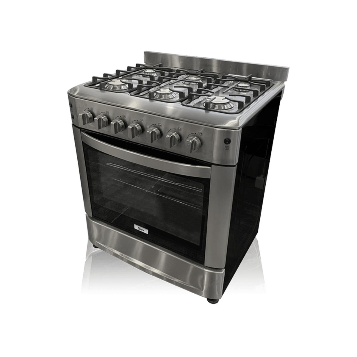 ESTUFA A GAS 30" 6 QUEM+ROST ACERO INOX