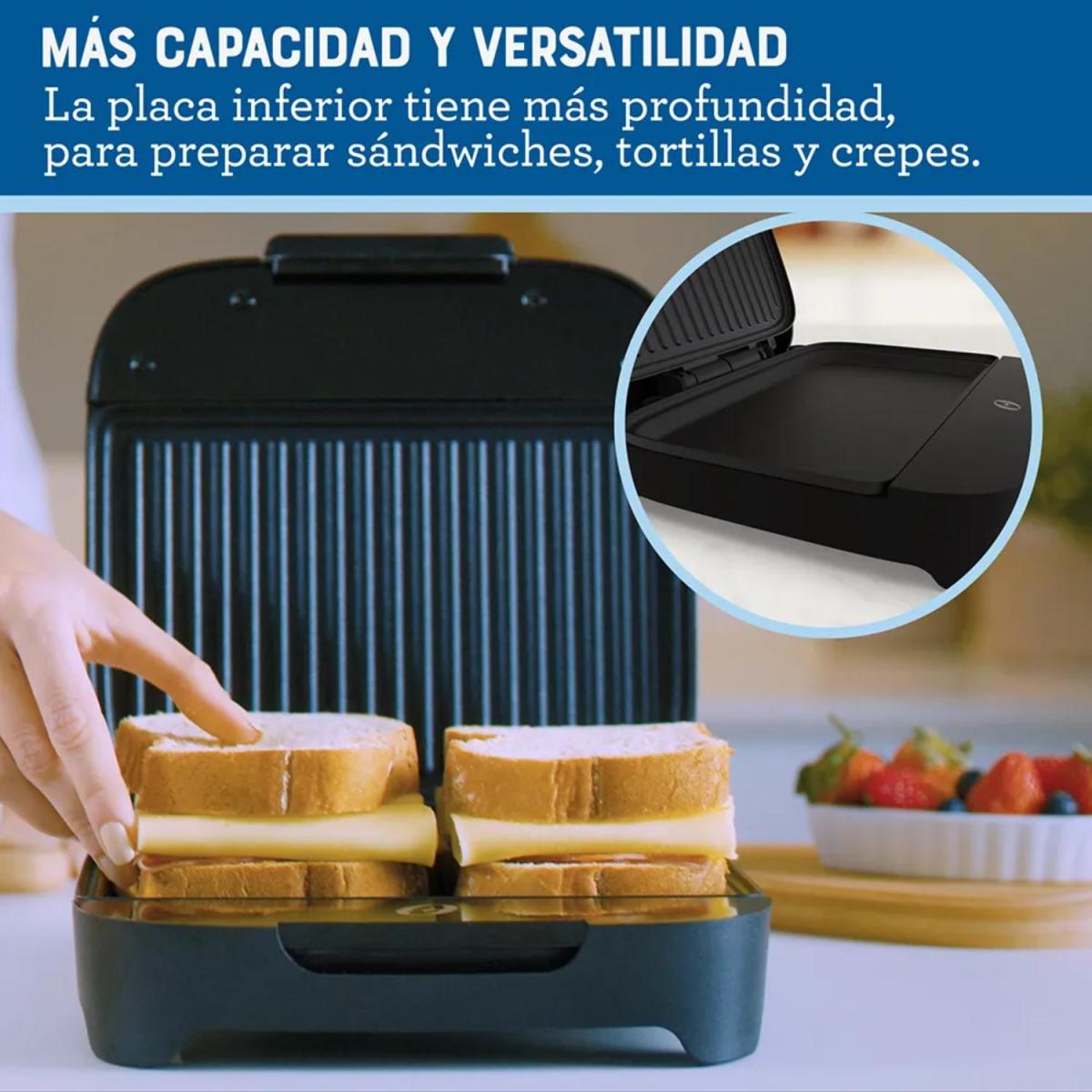 SANDWICHERA COMPACTA 2 REBANADAS NEGRA