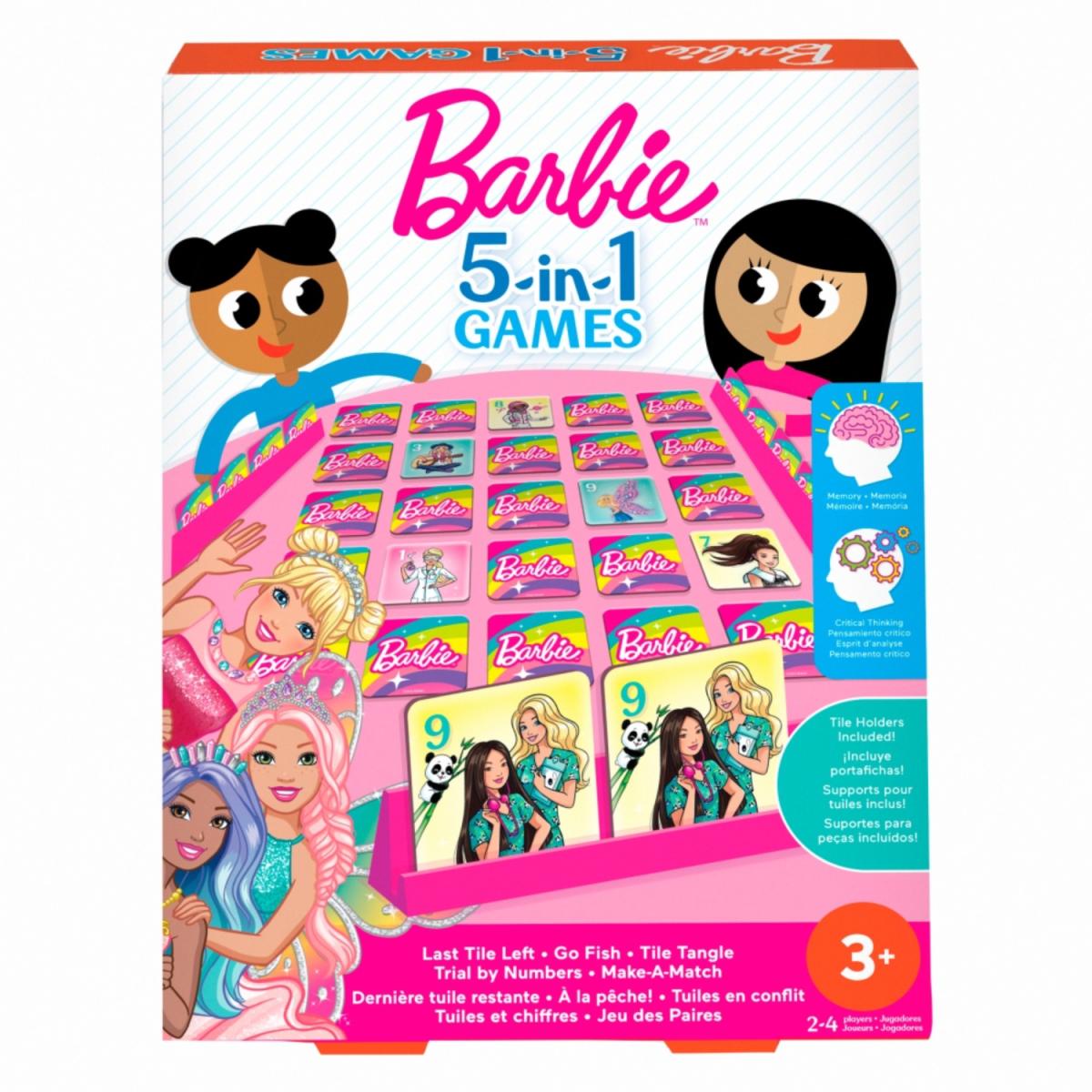 BARBIE JUEGOS DE MESA 5 EN 1