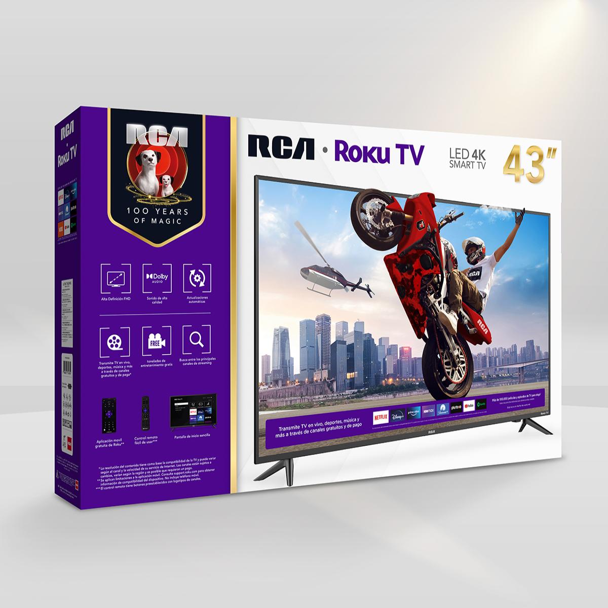 TV RCA LED 43" SMART ROKU UHD 4K