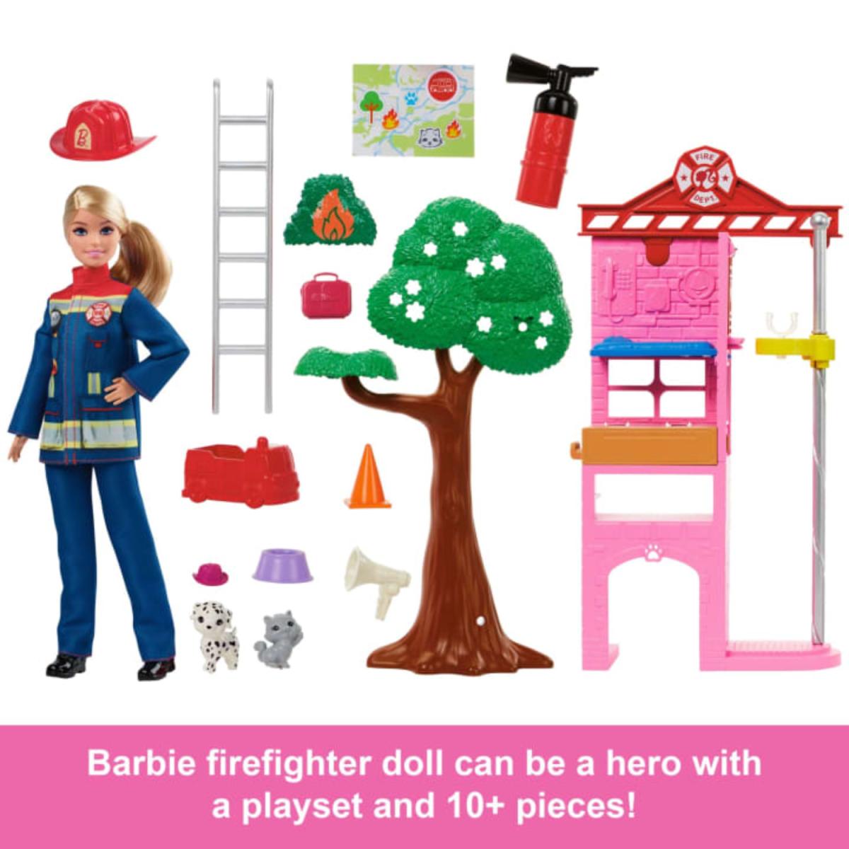 BARBIE PROFESIONES SET JUEGO BOMBERA RES