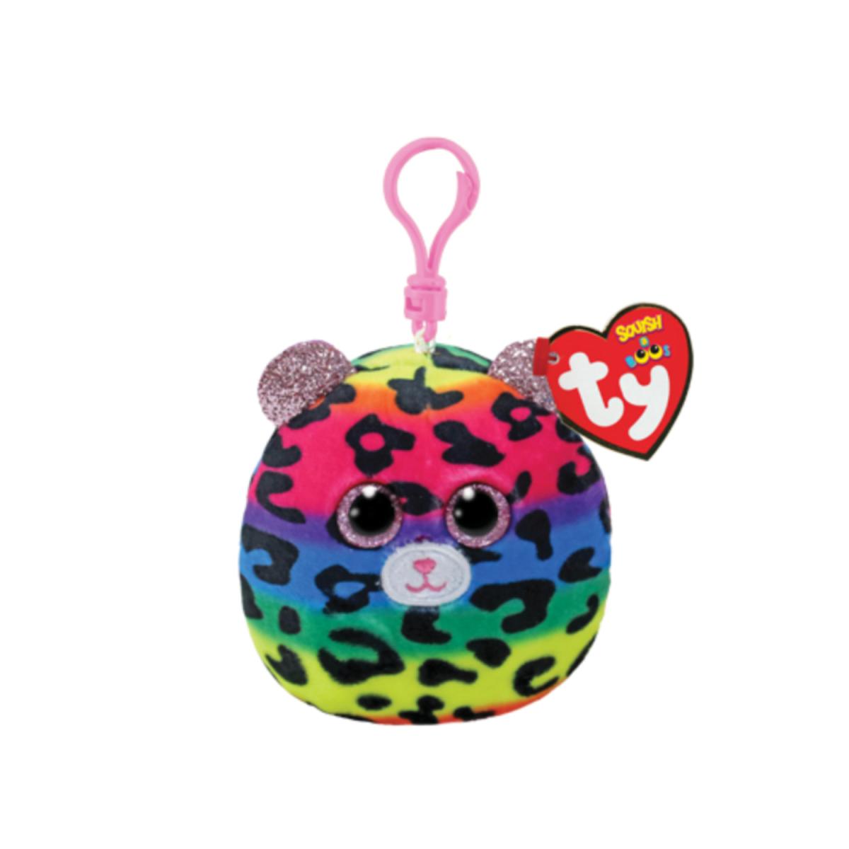 TY SQUISH-A-BOOS CLIP DOTTY LEOPARD