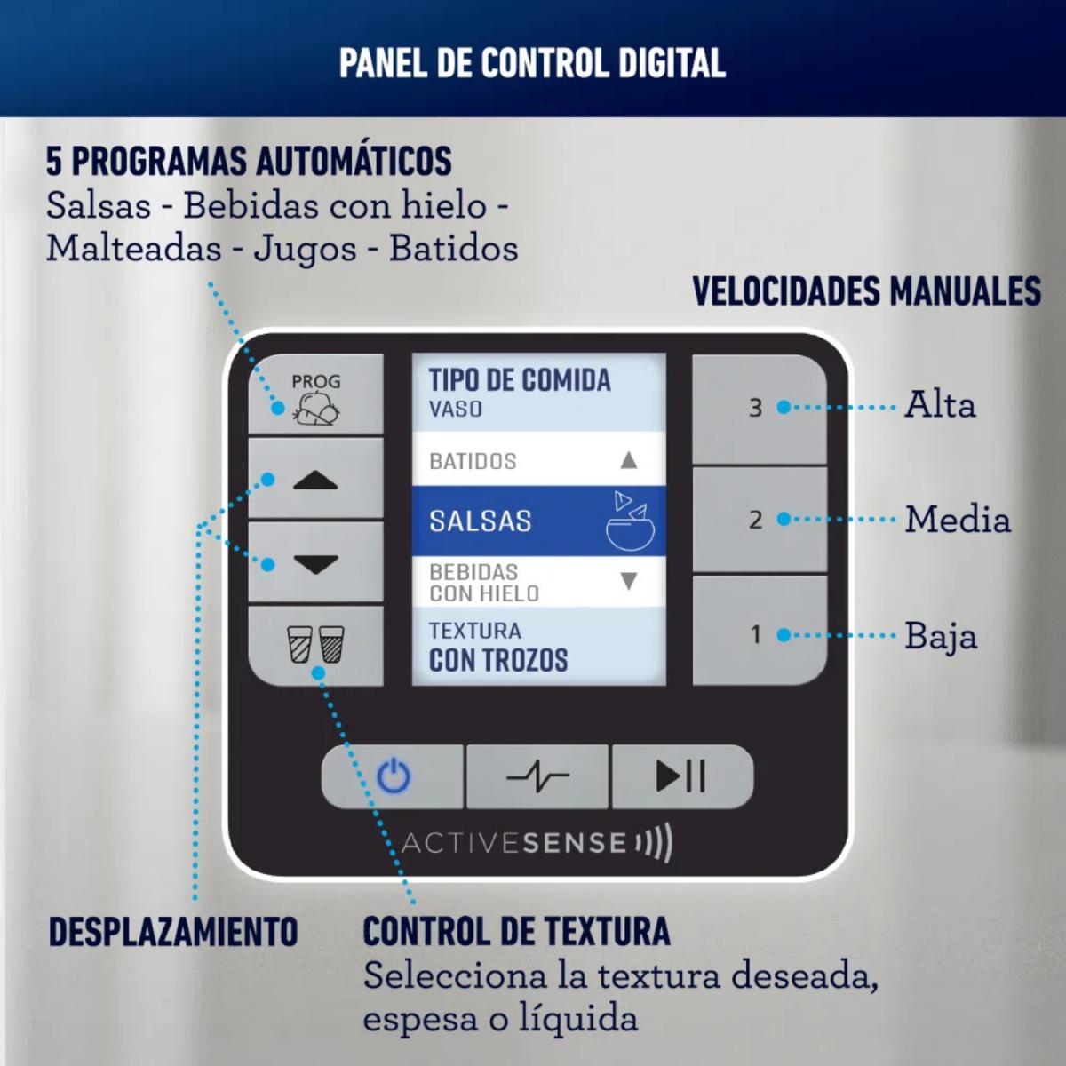 LICUADORA ACTIVE SENSE 5 PROGRAMAS AUTO