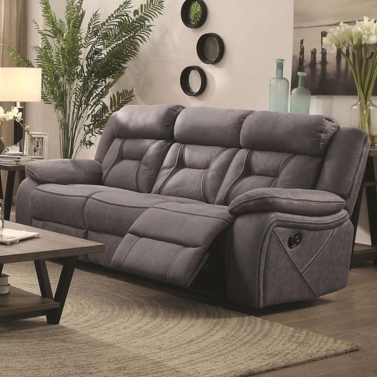 SILLON RECLINABLE HIGGINS 3 PERS. GRIS