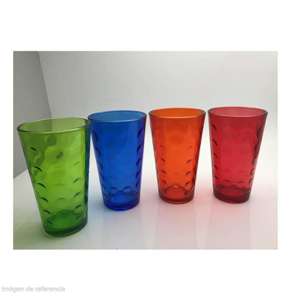 SET D/ 4 VASOS COLORES 16 ONZ