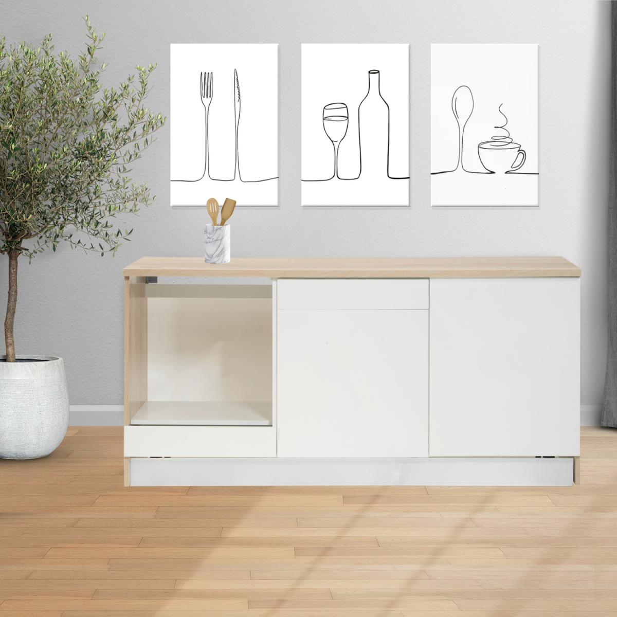 MODULO D/ COCINA BIANCO C/ 2 MUEBLES ALT