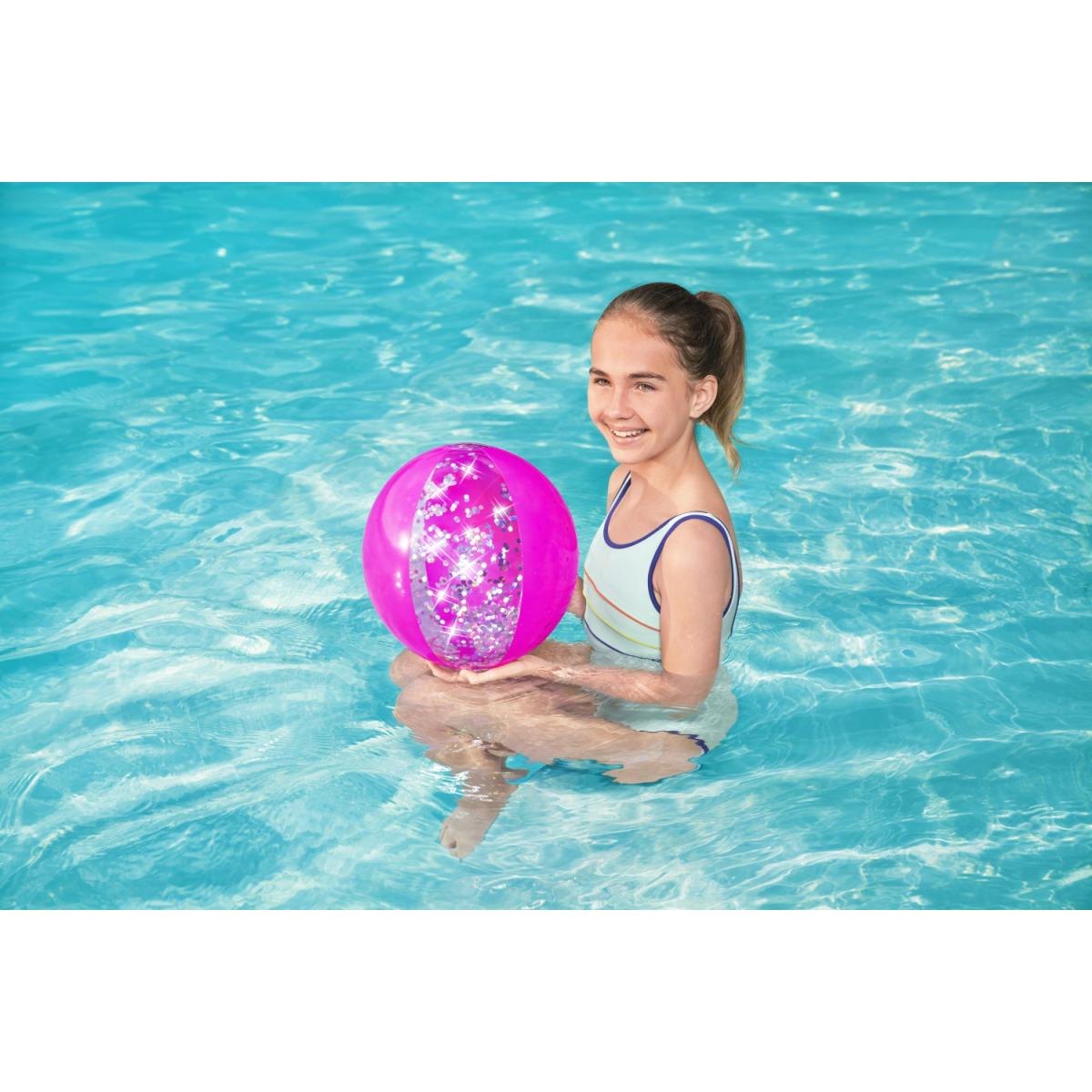 PELOTA INFLABLE CON BRILLOS 41CM