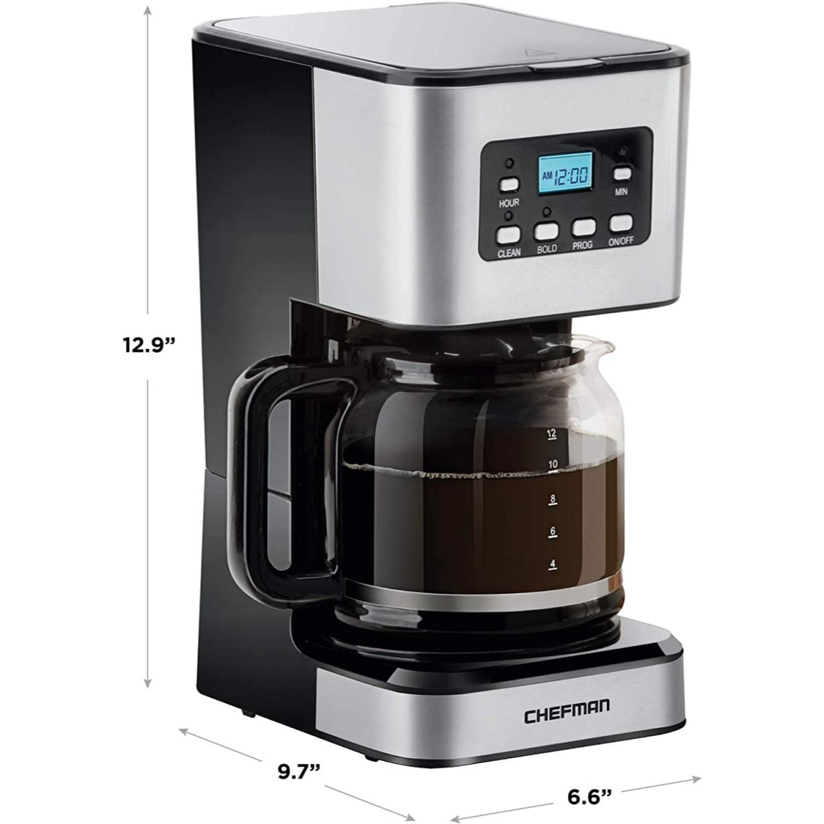 CAFETERA 12 TAZAS PROGRAMABLE ACERO