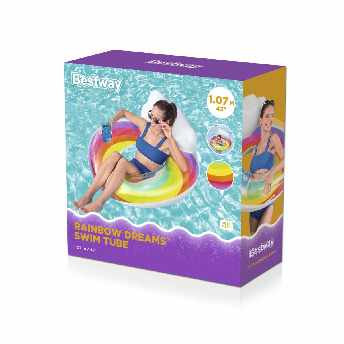 FLOTADOR INFLABLE DE ARCOIRIS 1.07M