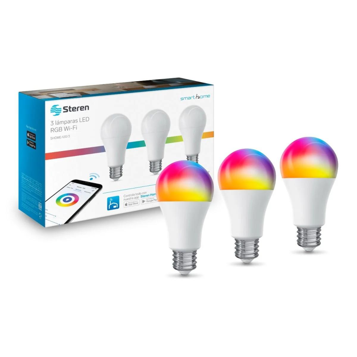 PAQUETE DE 3 FOCOS LED RGB WIFI