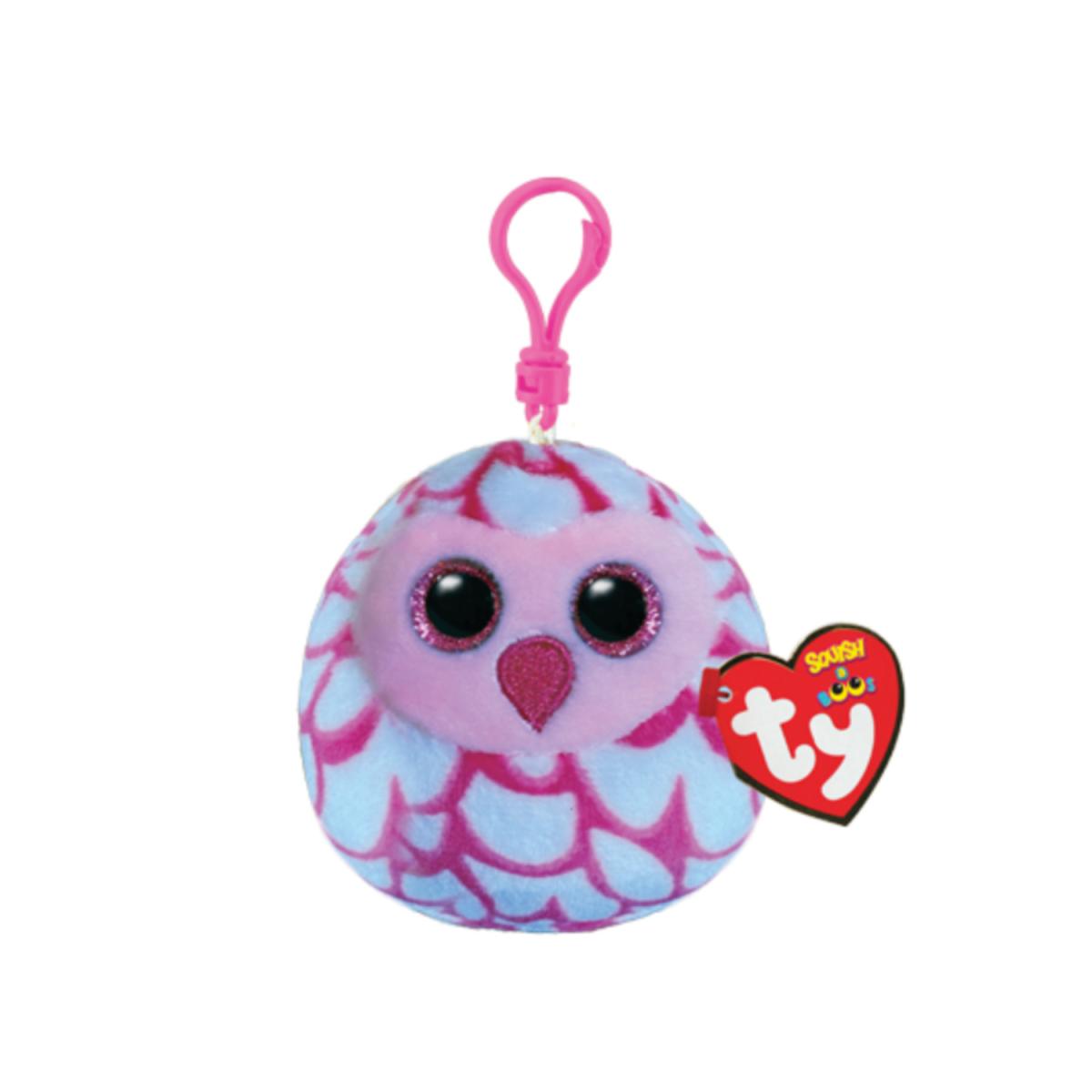 TY SQUISH-A-BOOS CLIP PINKY BUHO