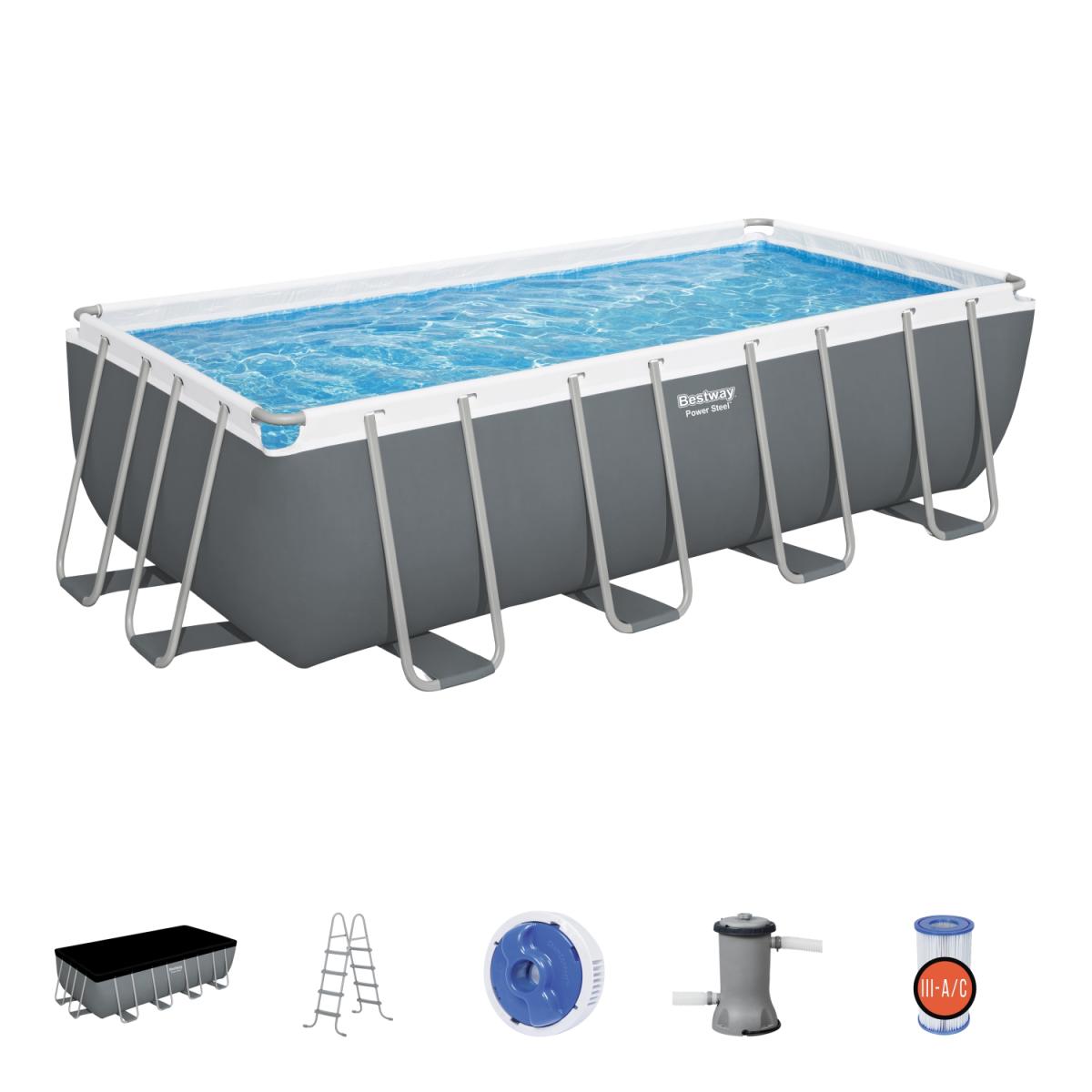 PISCINA RECT RIGIDA TUBO 4.88x2.44x1.22M