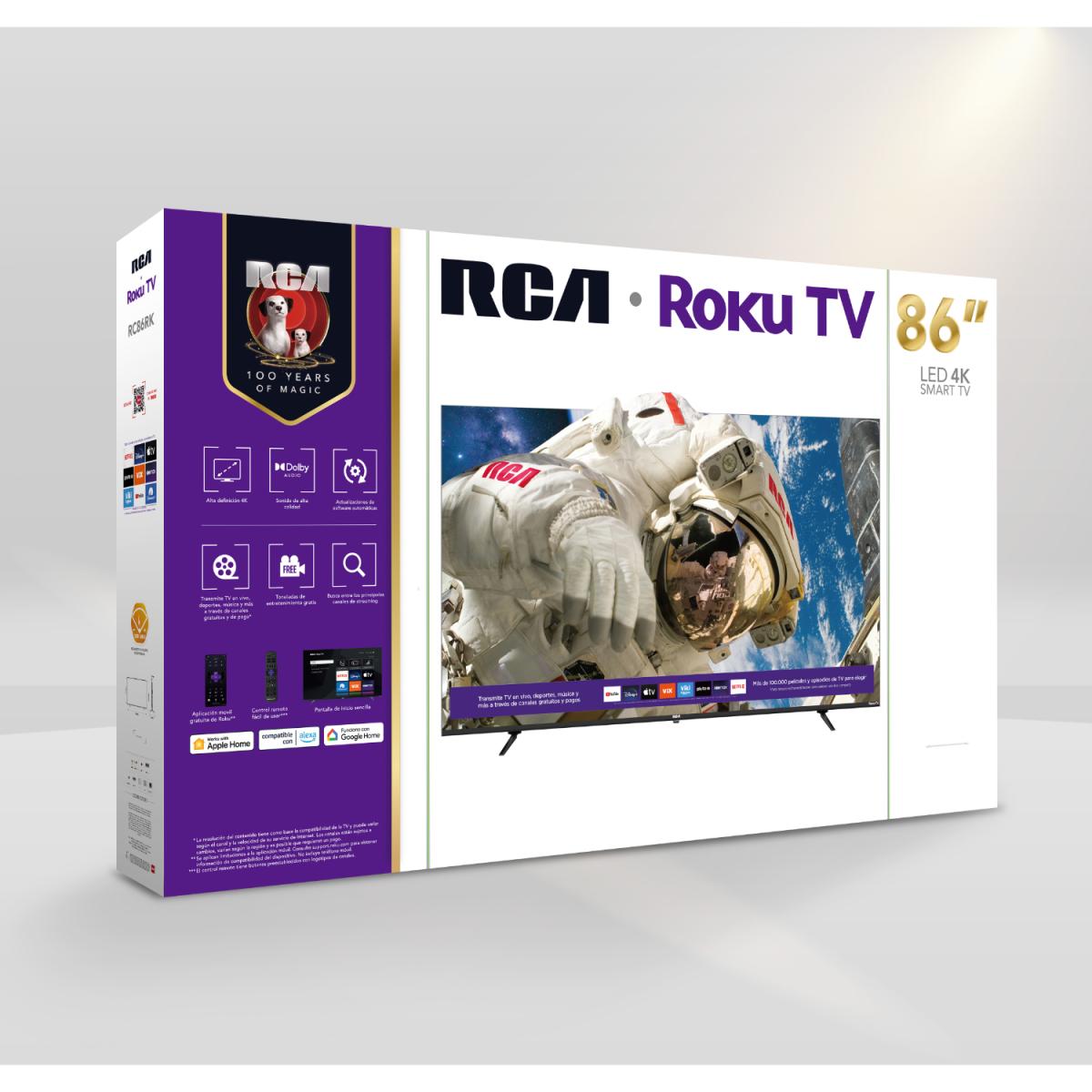 TV RCA LED 86" SMART ROKU FRAMELESS 4K
