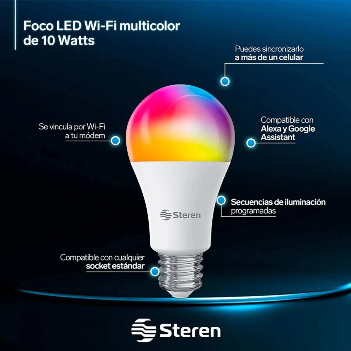 PAQUETE DE 3 FOCOS LED RGB WIFI