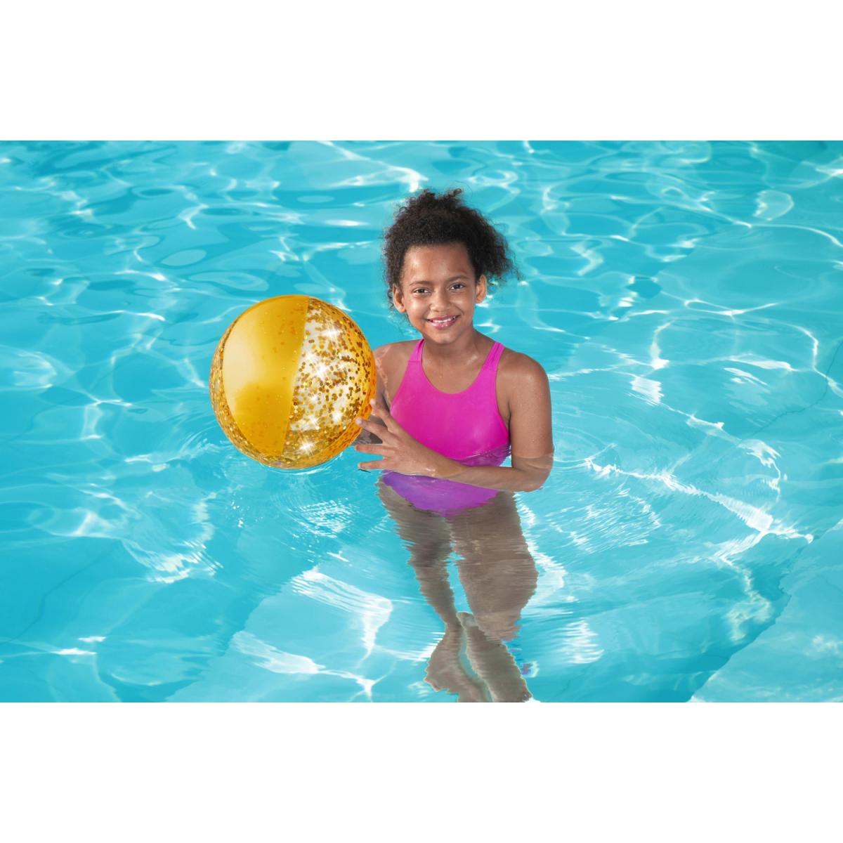 PELOTA INFLABLE CON BRILLOS 41CM