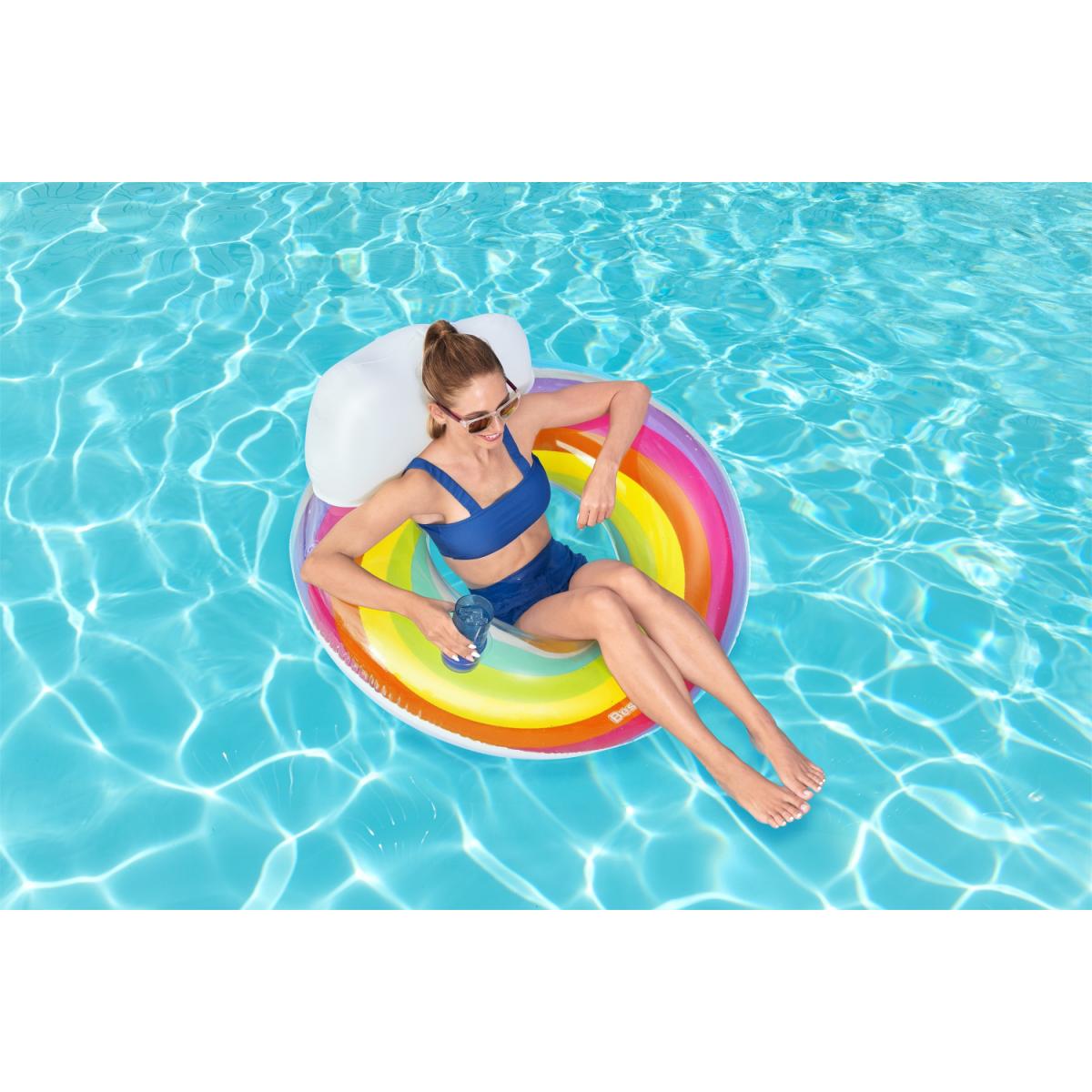 FLOTADOR INFLABLE DE ARCOIRIS 1.07M