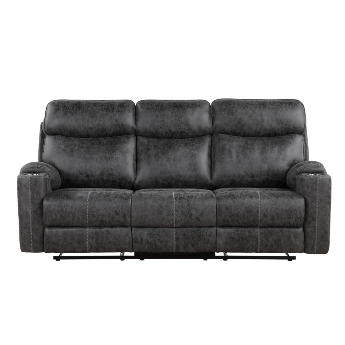 SILLON RECLINABLE 3 PERS. GRIS OSC.
