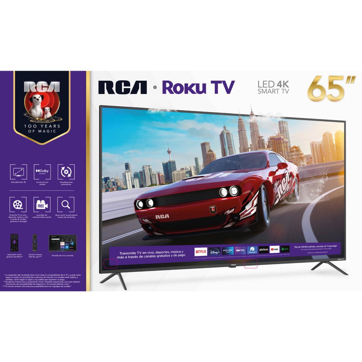 TV RCA LED 65" SMART ROKU UHD 4K